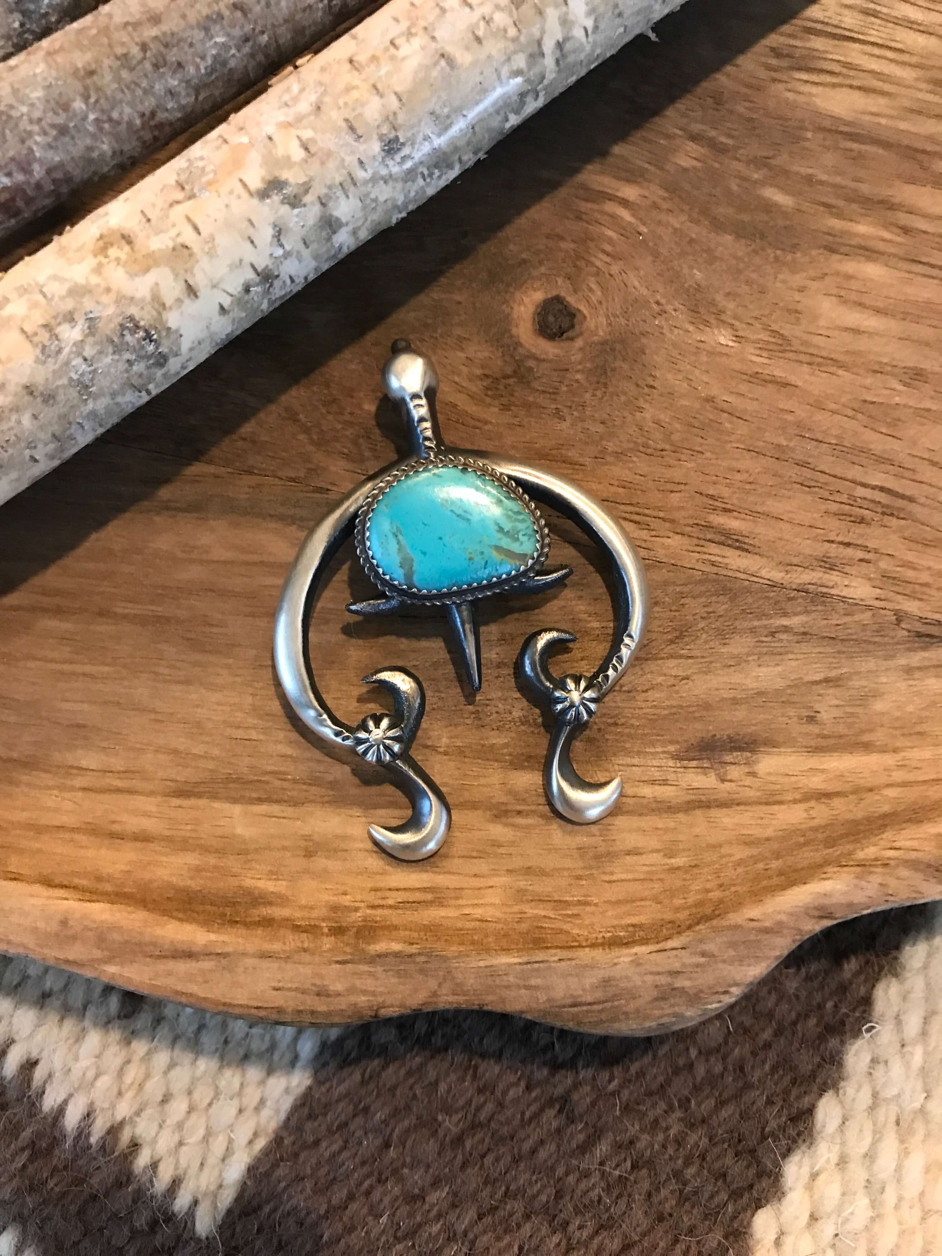 The Naja Pendant, 2-Pendants-Calli Co., Turquoise and Silver Jewelry, Native American Handmade, Zuni Tribe, Navajo Tribe, Brock Texas