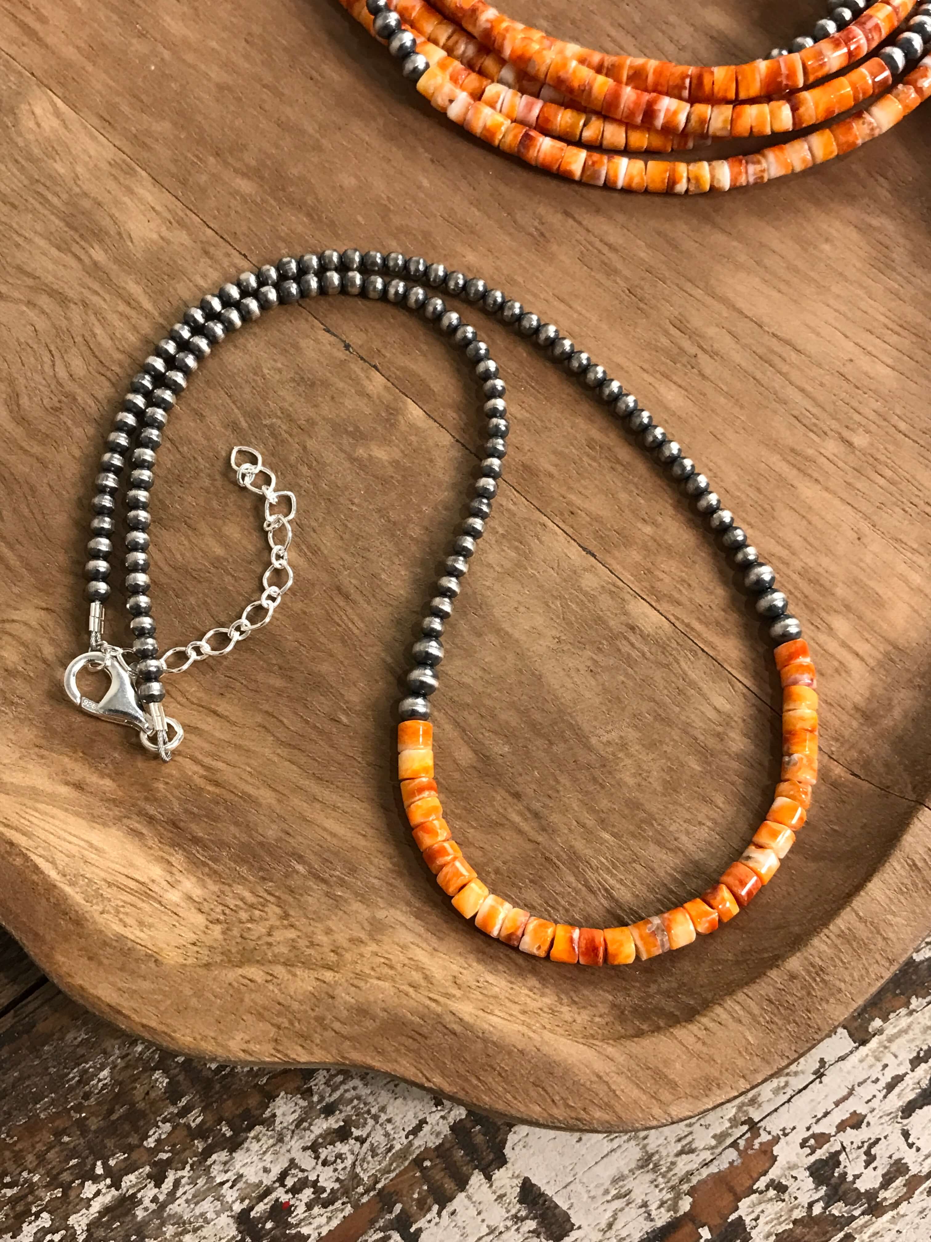 lui jewelry big border long tee 03 グレー The Ami Turquoise and Pearl Necklace | Callie Co. Silver | Fort