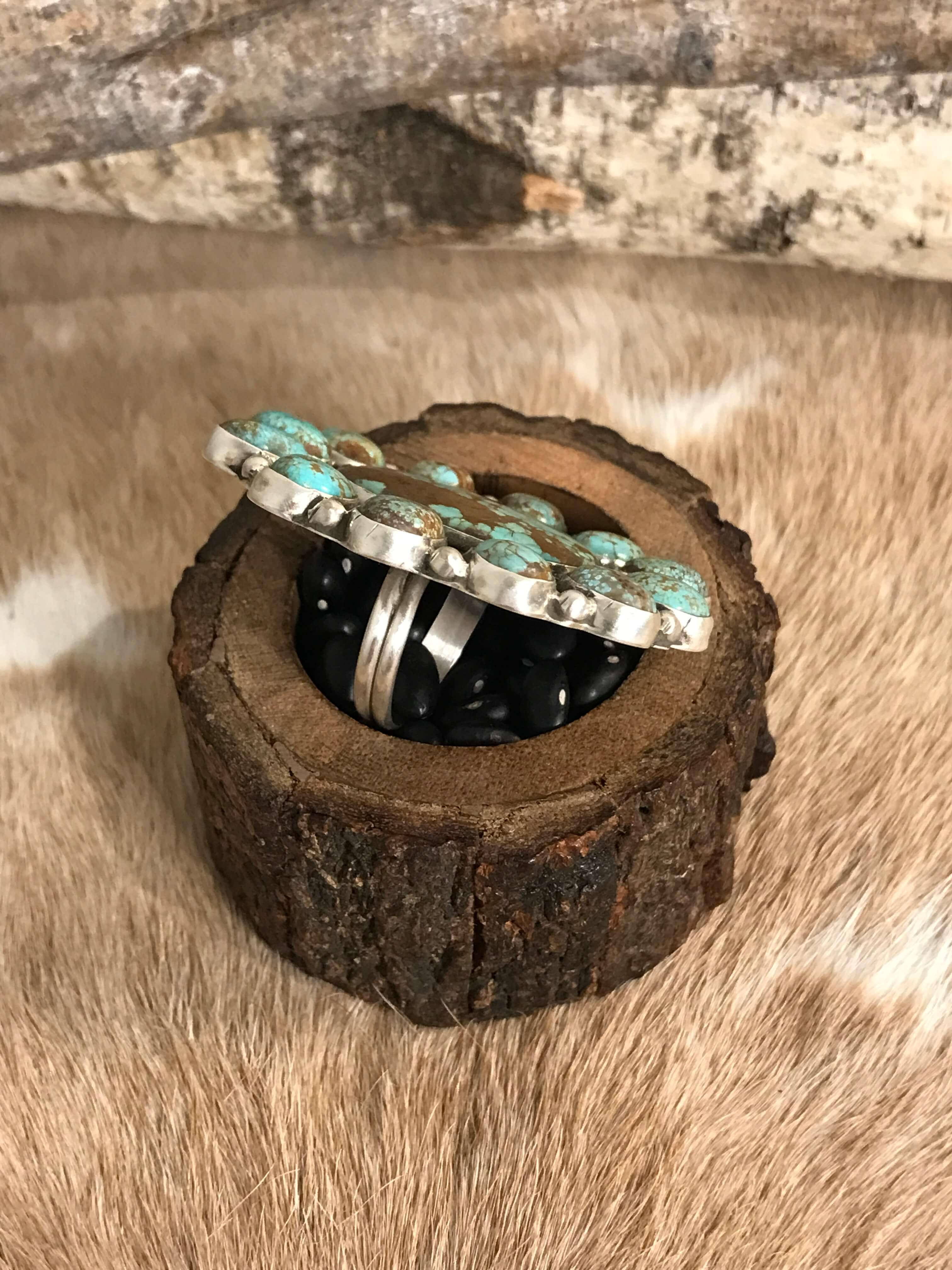 The Wildland Adjustable Ring, 3-Rings-Calli Co., Turquoise and Silver Jewelry, Native American Handmade, Zuni Tribe, Navajo Tribe, Brock Texas