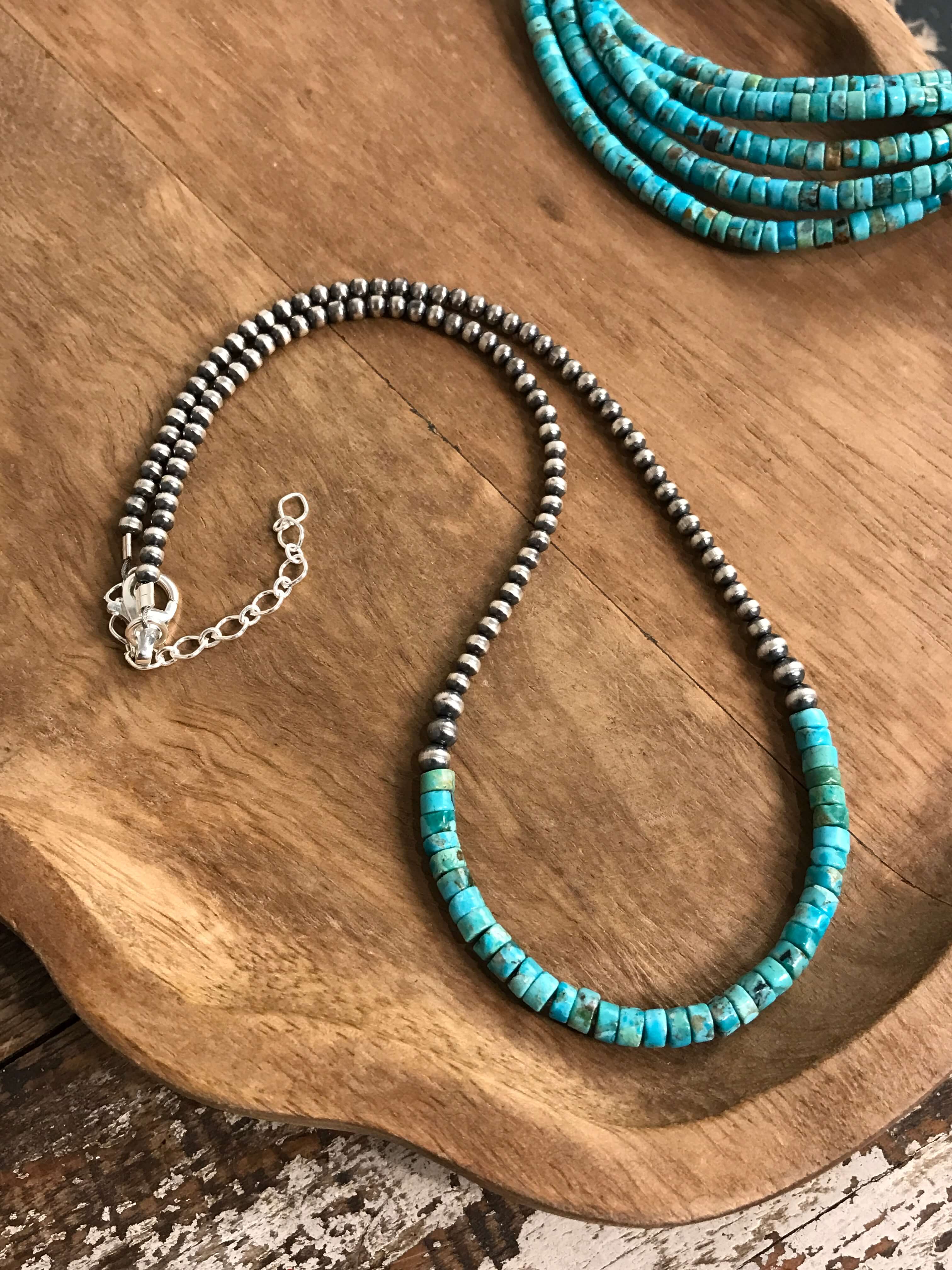 The Almont Necklace-Necklaces-Calli Co., Turquoise and Silver Jewelry, Native American Handmade, Zuni Tribe, Navajo Tribe, Brock Texas