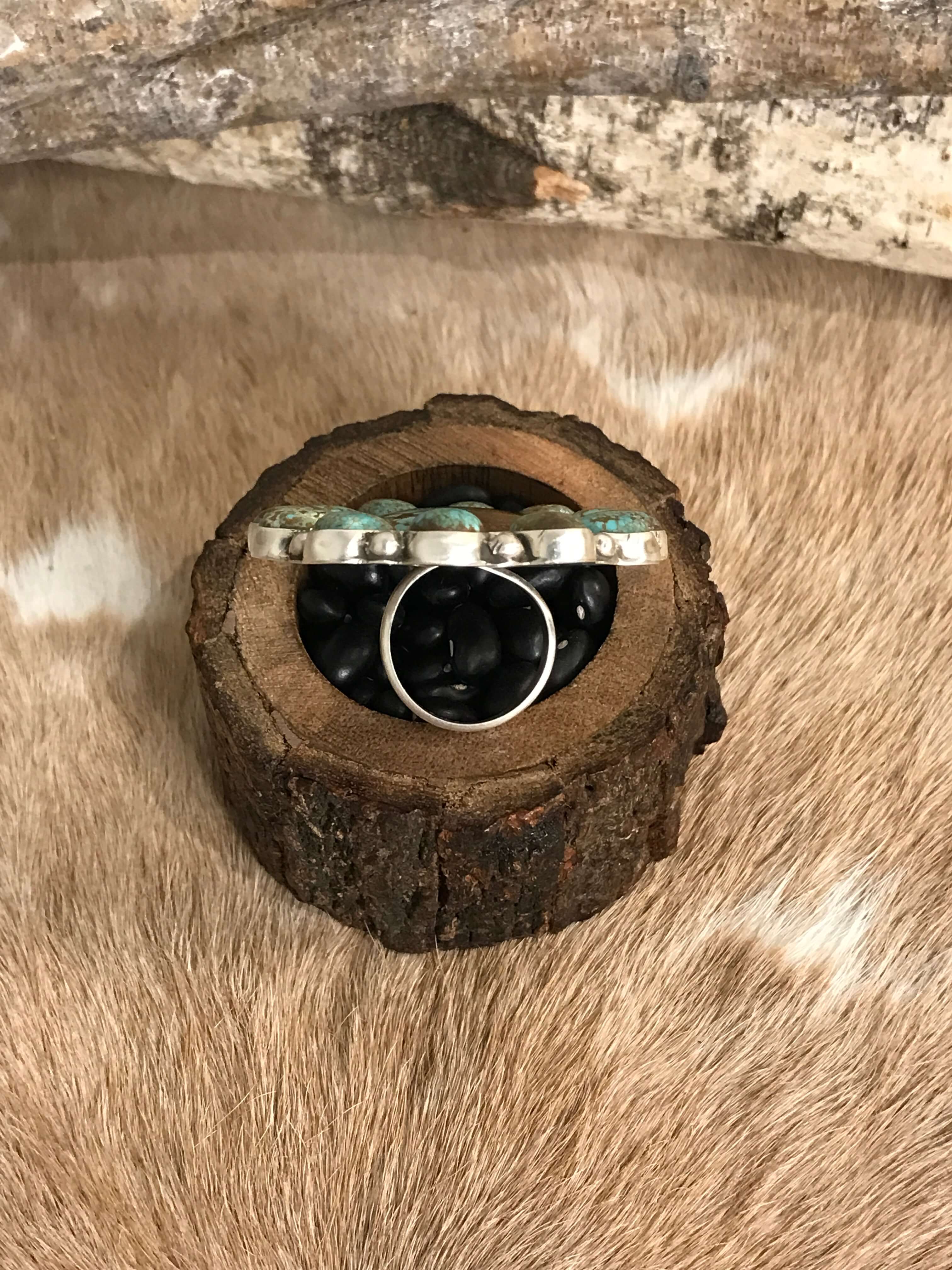 The Wildland Adjustable Ring, 3-Rings-Calli Co., Turquoise and Silver Jewelry, Native American Handmade, Zuni Tribe, Navajo Tribe, Brock Texas