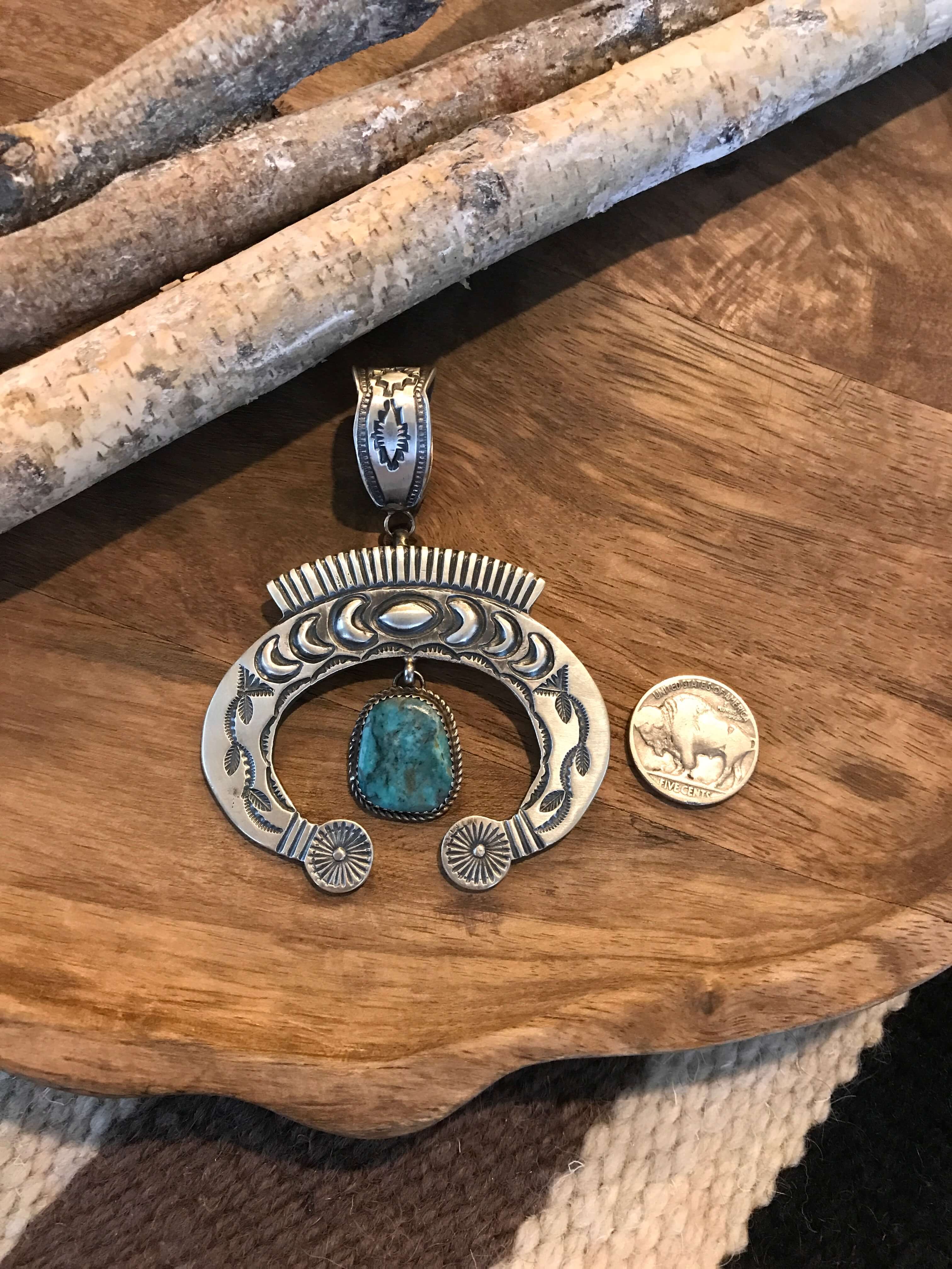 The Naja Pendant, 3-Pendants-Calli Co., Turquoise and Silver Jewelry, Native American Handmade, Zuni Tribe, Navajo Tribe, Brock Texas