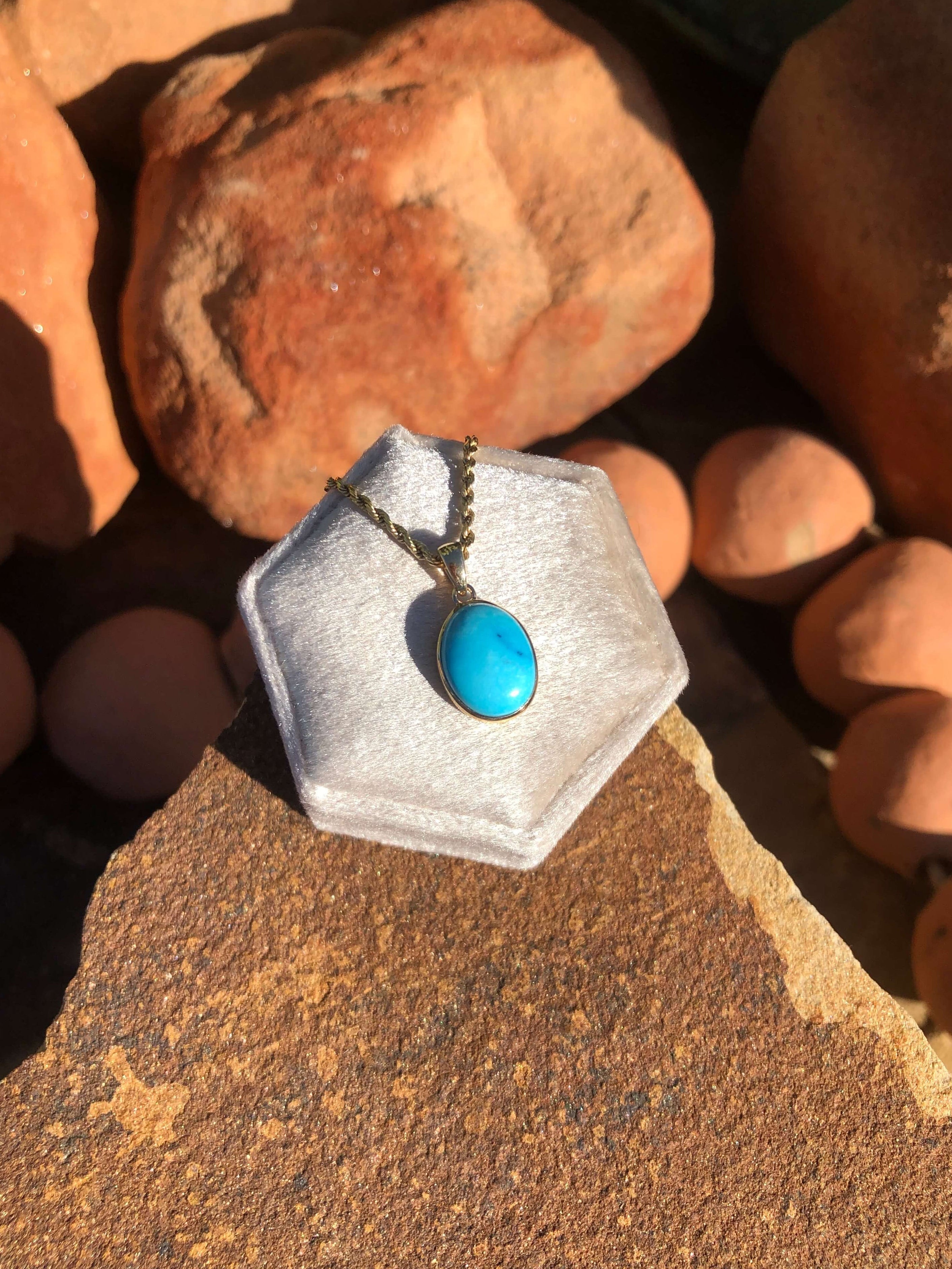 The Nordic 14k and Turquoise Pendant, 2-Pendants-Calli Co., Turquoise and Silver Jewelry, Native American Handmade, Zuni Tribe, Navajo Tribe, Brock Texas