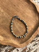 The Taylor Gold + Pearl Bracelet-Bracelets & Cuffs-Calli Co., Turquoise and Silver Jewelry, Native American Handmade, Zuni Tribe, Navajo Tribe, Brock Texas