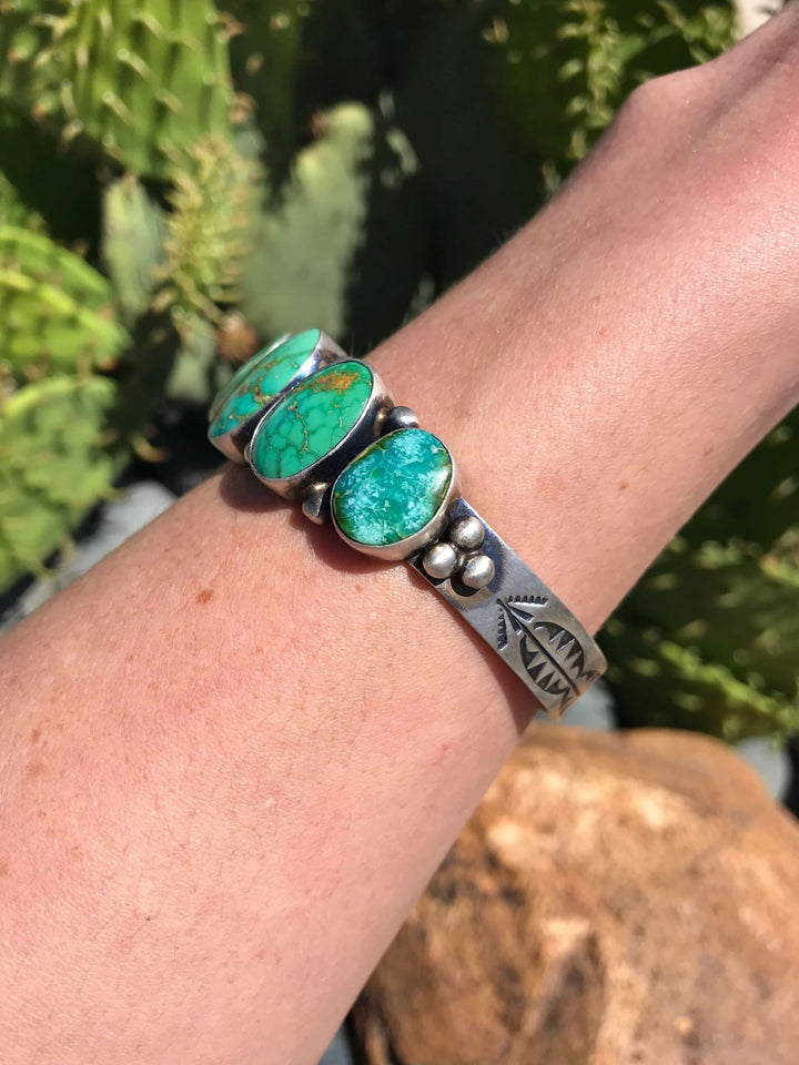 The East Bend Cuff-Bracelets & Cuffs-Calli Co., Turquoise and Silver Jewelry, Native American Handmade, Zuni Tribe, Navajo Tribe, Brock Texas