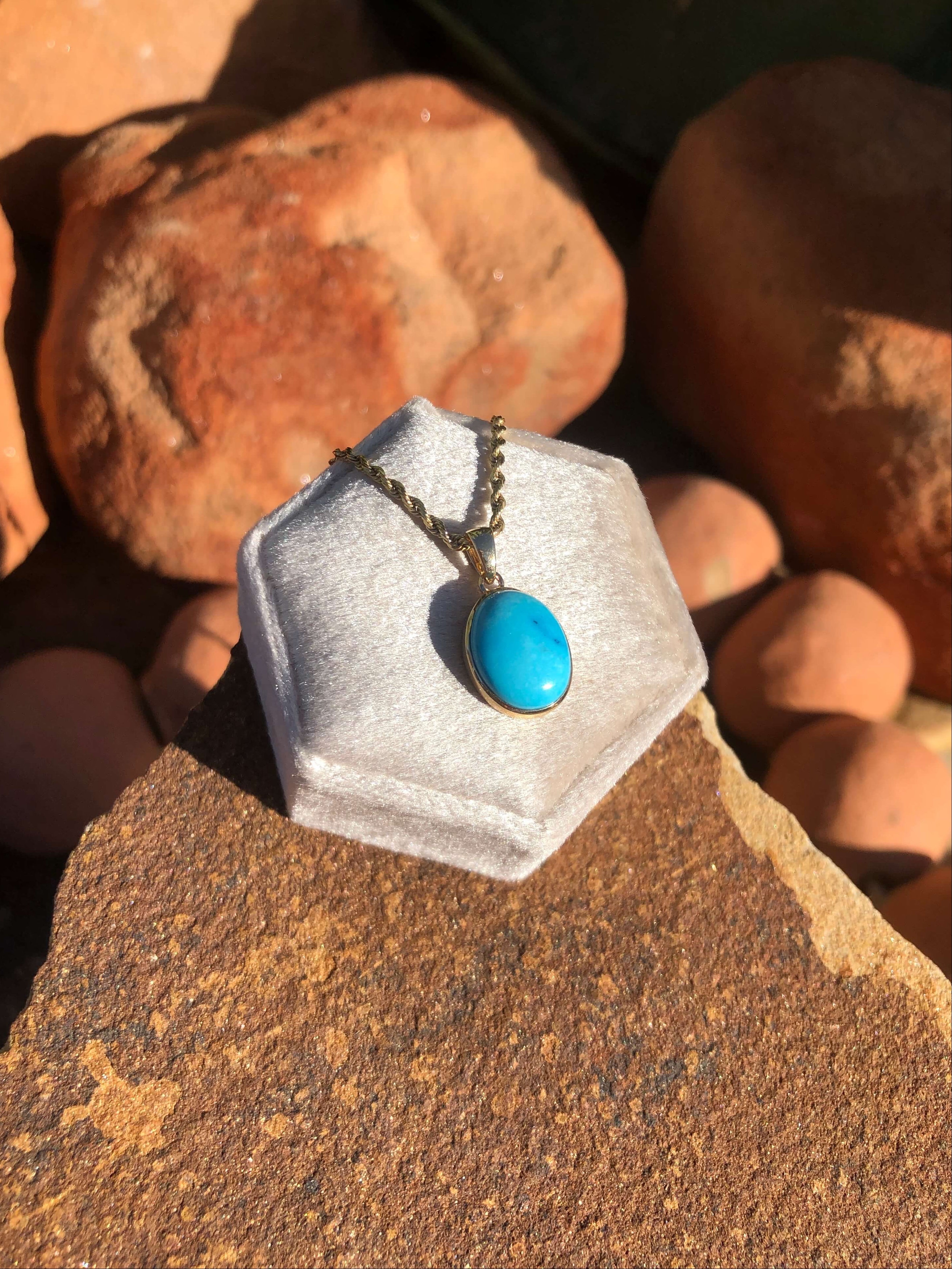 The Nordic 14k and Turquoise Pendant, 2-Pendants-Calli Co., Turquoise and Silver Jewelry, Native American Handmade, Zuni Tribe, Navajo Tribe, Brock Texas