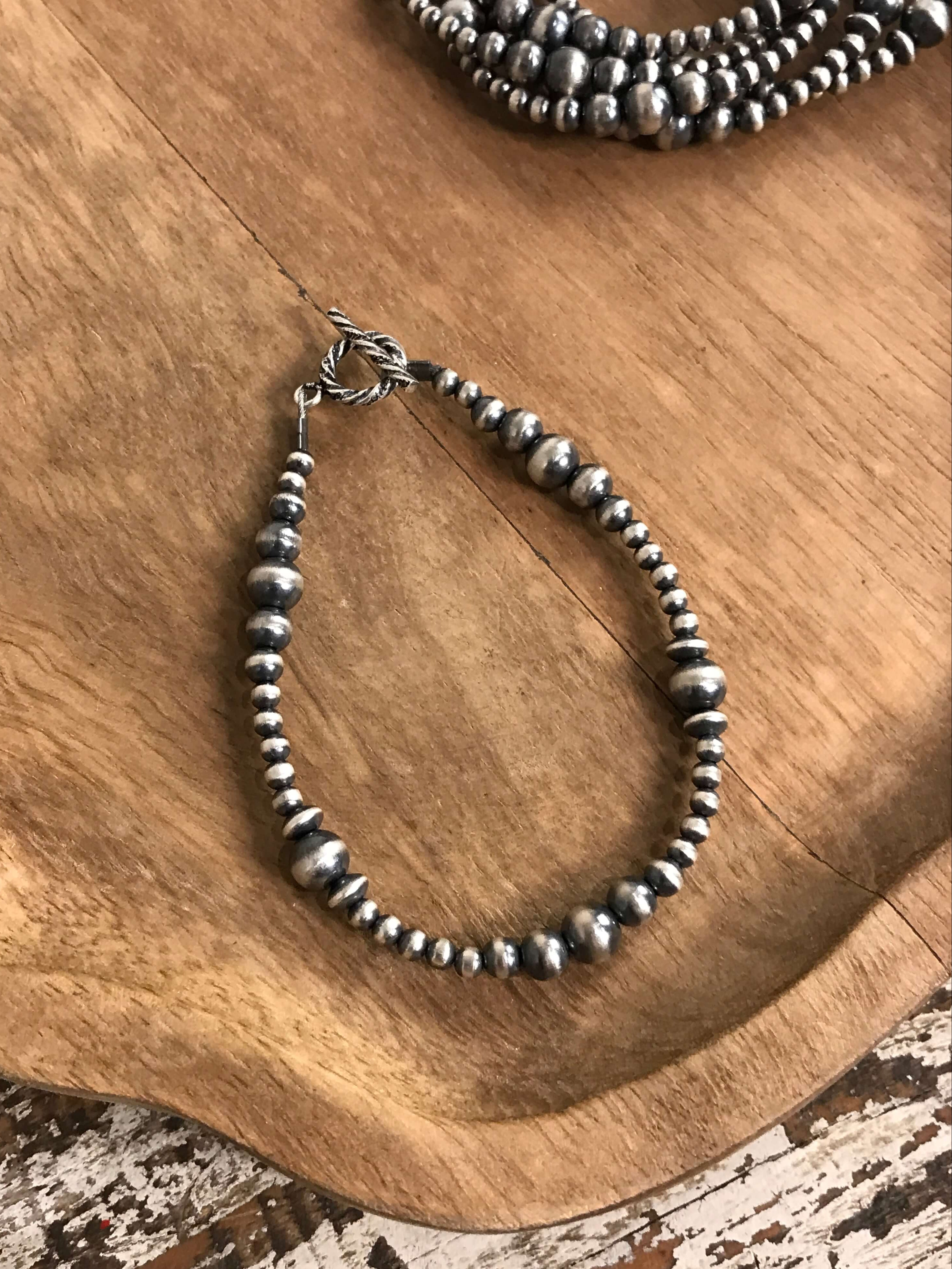 The Austin Pearl Bracelet-Bracelets & Cuffs-Calli Co., Turquoise and Silver Jewelry, Native American Handmade, Zuni Tribe, Navajo Tribe, Brock Texas