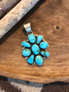 The Piedra Turquoise Cluster Pendant-Pendants-Calli Co., Turquoise and Silver Jewelry, Native American Handmade, Zuni Tribe, Navajo Tribe, Brock Texas