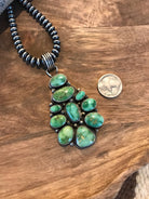 The Arivaca Turquoise Cluster Pendant-Pendants-Calli Co., Turquoise and Silver Jewelry, Native American Handmade, Zuni Tribe, Navajo Tribe, Brock Texas