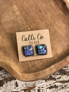 The Birkin Studs, 1-Earrings-Calli Co., Turquoise and Silver Jewelry, Native American Handmade, Zuni Tribe, Navajo Tribe, Brock Texas