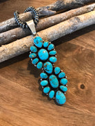 The Wynola Turquoise Cluster Pendant-Pendants-Calli Co., Turquoise and Silver Jewelry, Native American Handmade, Zuni Tribe, Navajo Tribe, Brock Texas