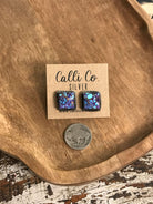The Birkin Studs, 1-Earrings-Calli Co., Turquoise and Silver Jewelry, Native American Handmade, Zuni Tribe, Navajo Tribe, Brock Texas
