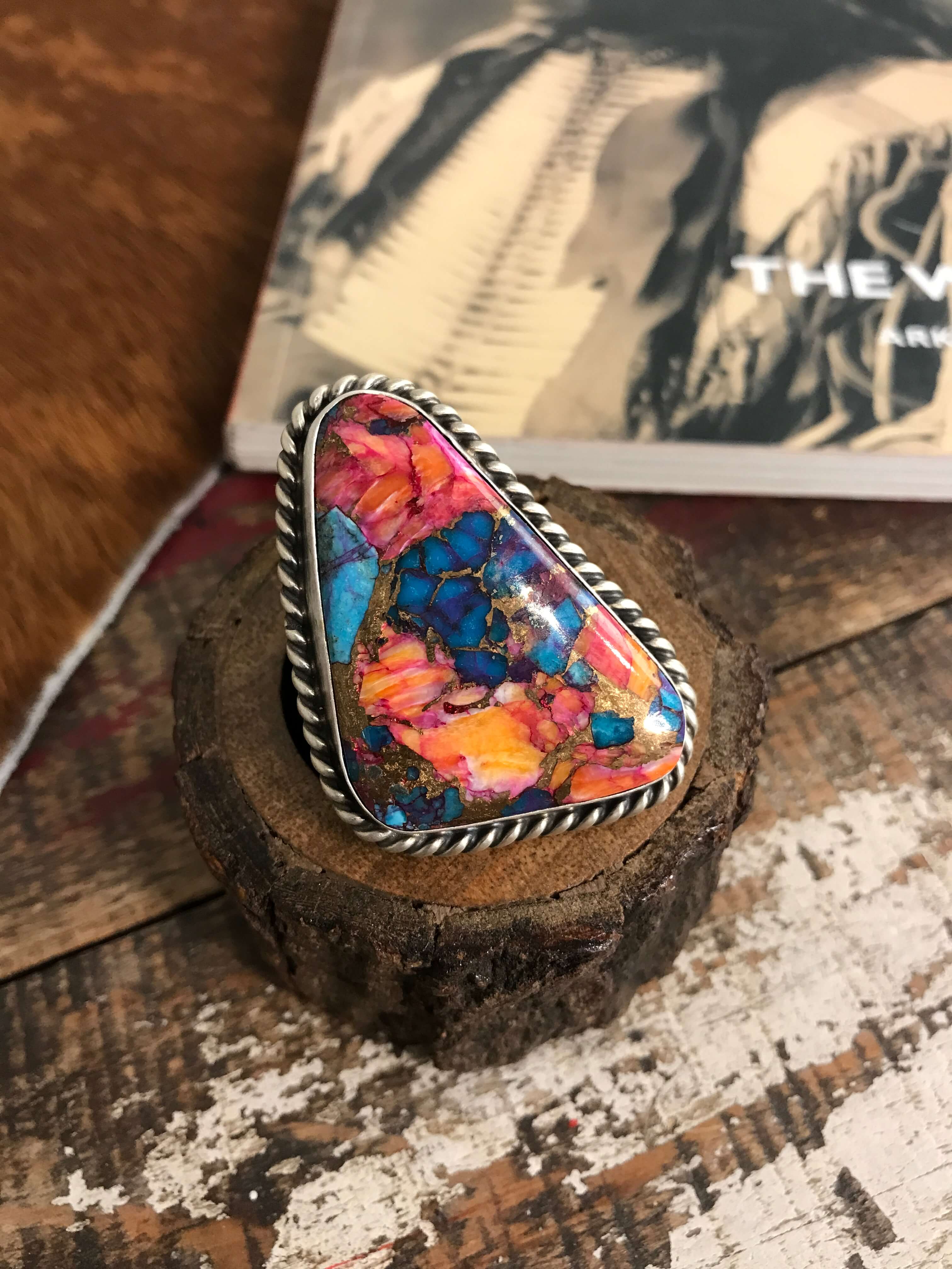 The Valhalla Adjustable Ring, 2-Rings-Calli Co., Turquoise and Silver Jewelry, Native American Handmade, Zuni Tribe, Navajo Tribe, Brock Texas