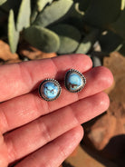 The Golden Hills Studs, 5-Earrings-Calli Co., Turquoise and Silver Jewelry, Native American Handmade, Zuni Tribe, Navajo Tribe, Brock Texas