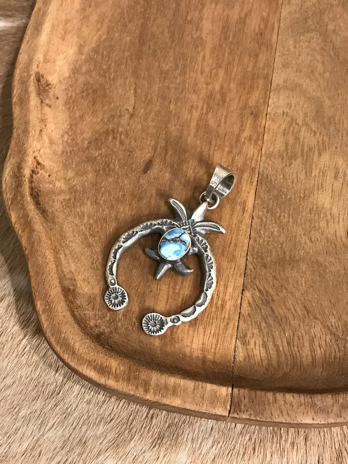 The Sioux Naja Pendant, 22-Pendants-Calli Co., Turquoise and Silver Jewelry, Native American Handmade, Zuni Tribe, Navajo Tribe, Brock Texas