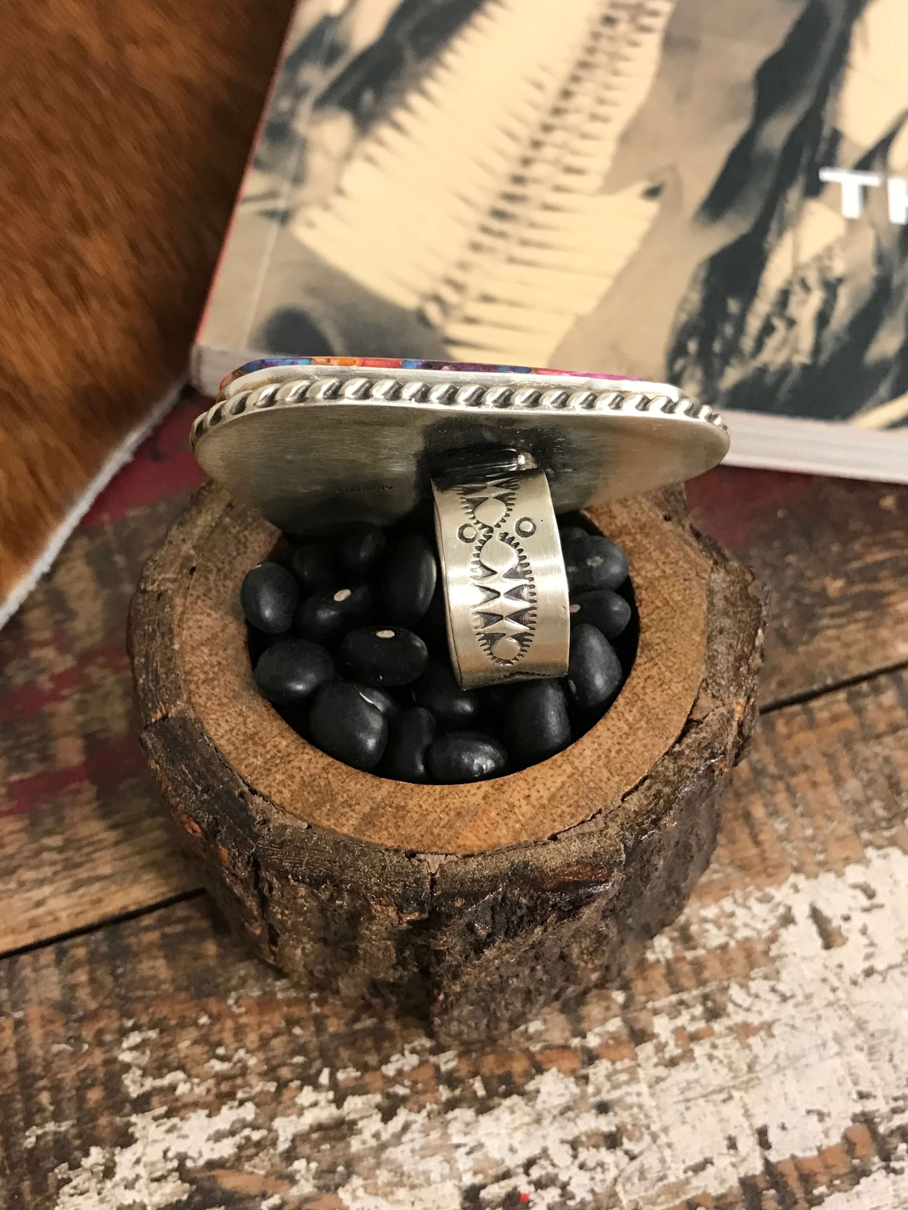 The Valhalla Adjustable Ring, 2-Rings-Calli Co., Turquoise and Silver Jewelry, Native American Handmade, Zuni Tribe, Navajo Tribe, Brock Texas