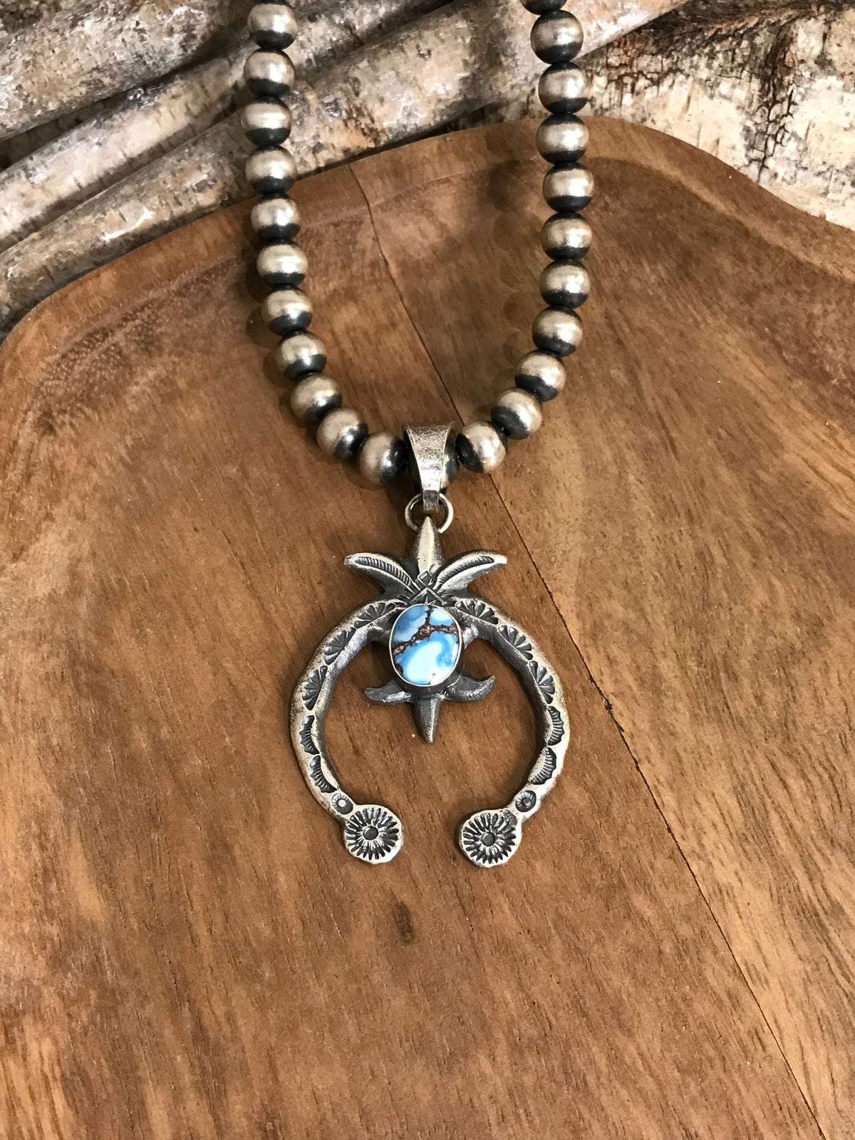 The Sioux Naja Pendant, 22-Pendants-Calli Co., Turquoise and Silver Jewelry, Native American Handmade, Zuni Tribe, Navajo Tribe, Brock Texas