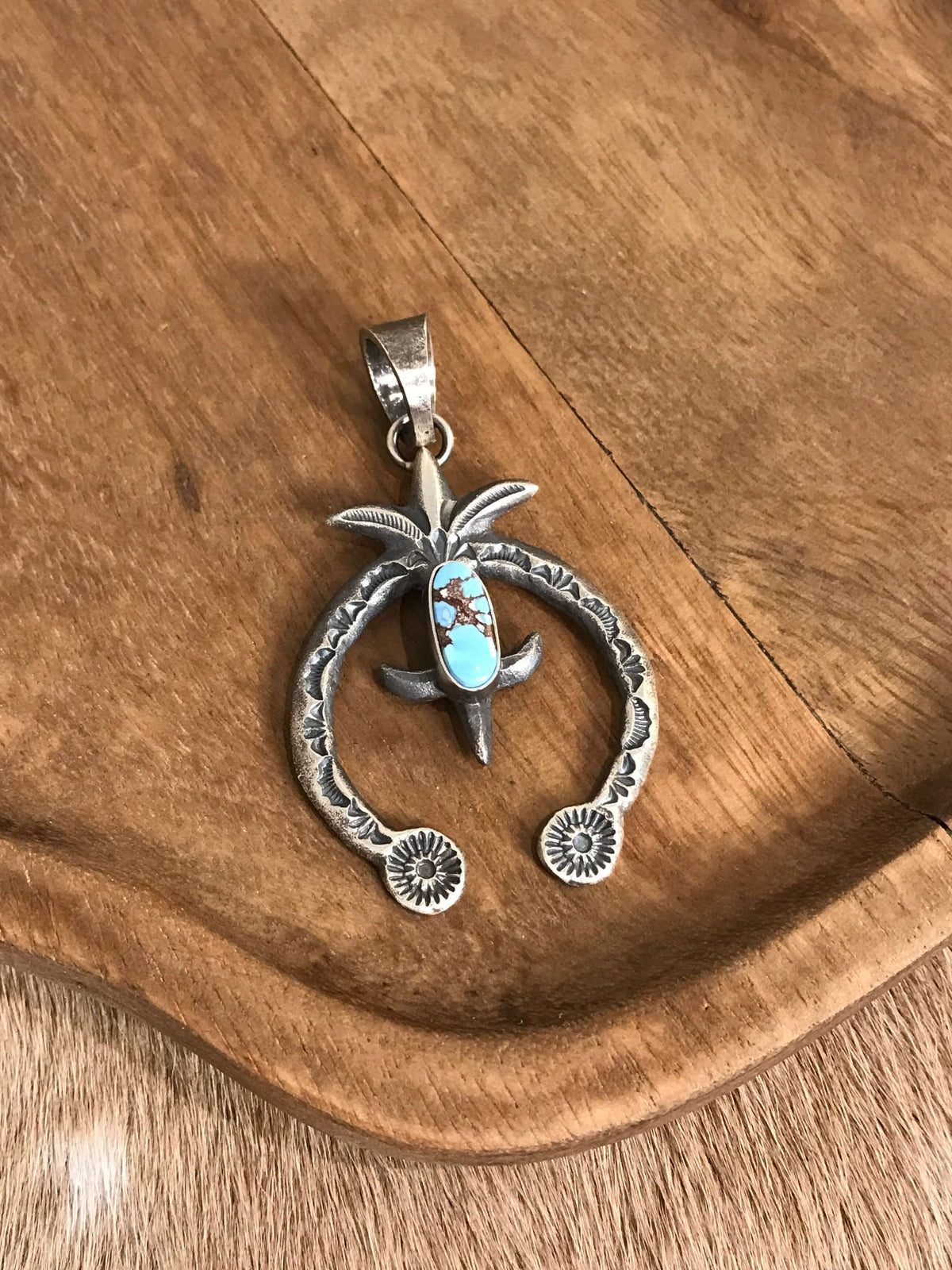 The Sioux Naja Pendant, 23-Pendants-Calli Co., Turquoise and Silver Jewelry, Native American Handmade, Zuni Tribe, Navajo Tribe, Brock Texas