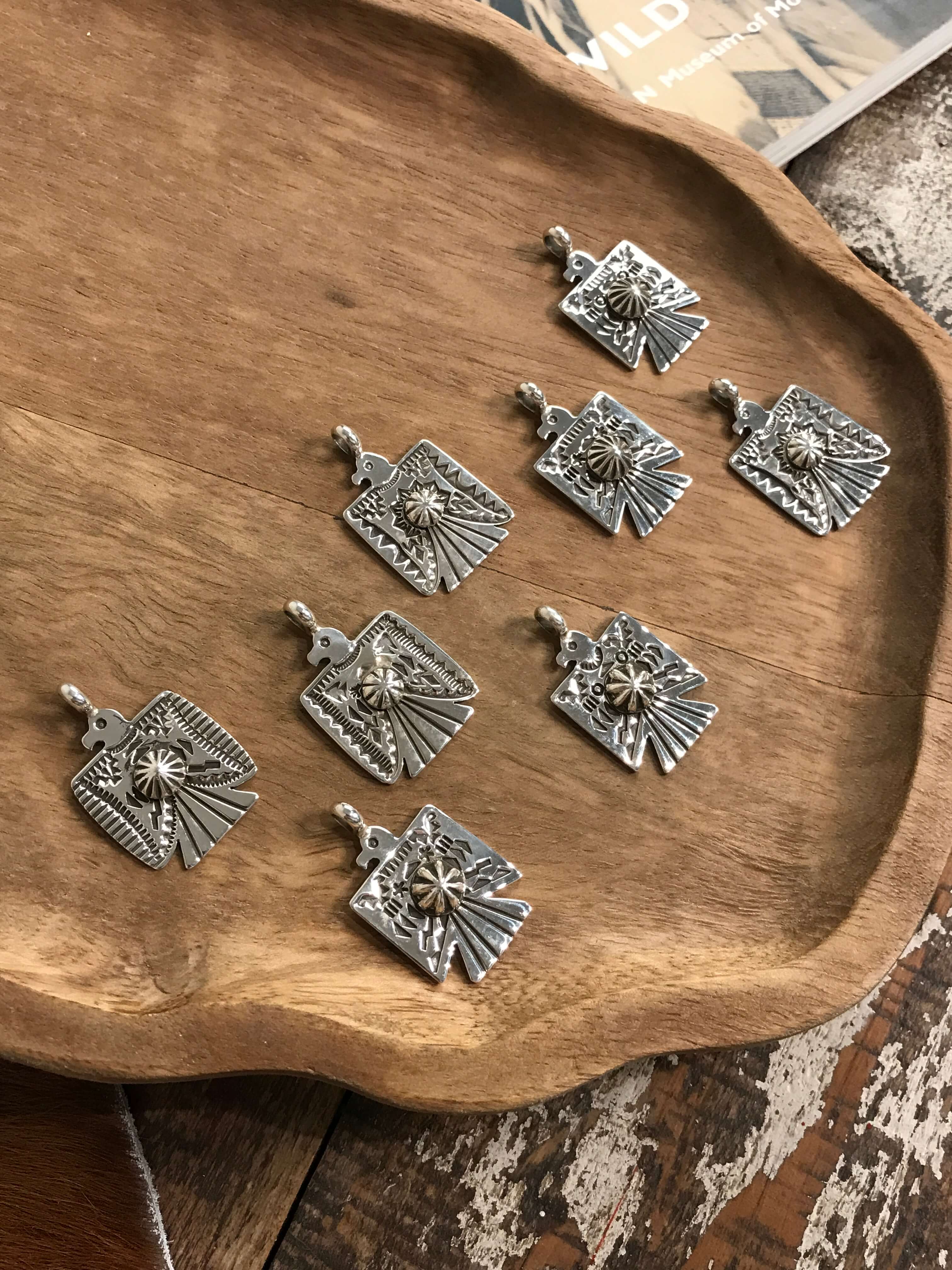 The Thunderbird Pendants-Pendants-Calli Co., Turquoise and Silver Jewelry, Native American Handmade, Zuni Tribe, Navajo Tribe, Brock Texas