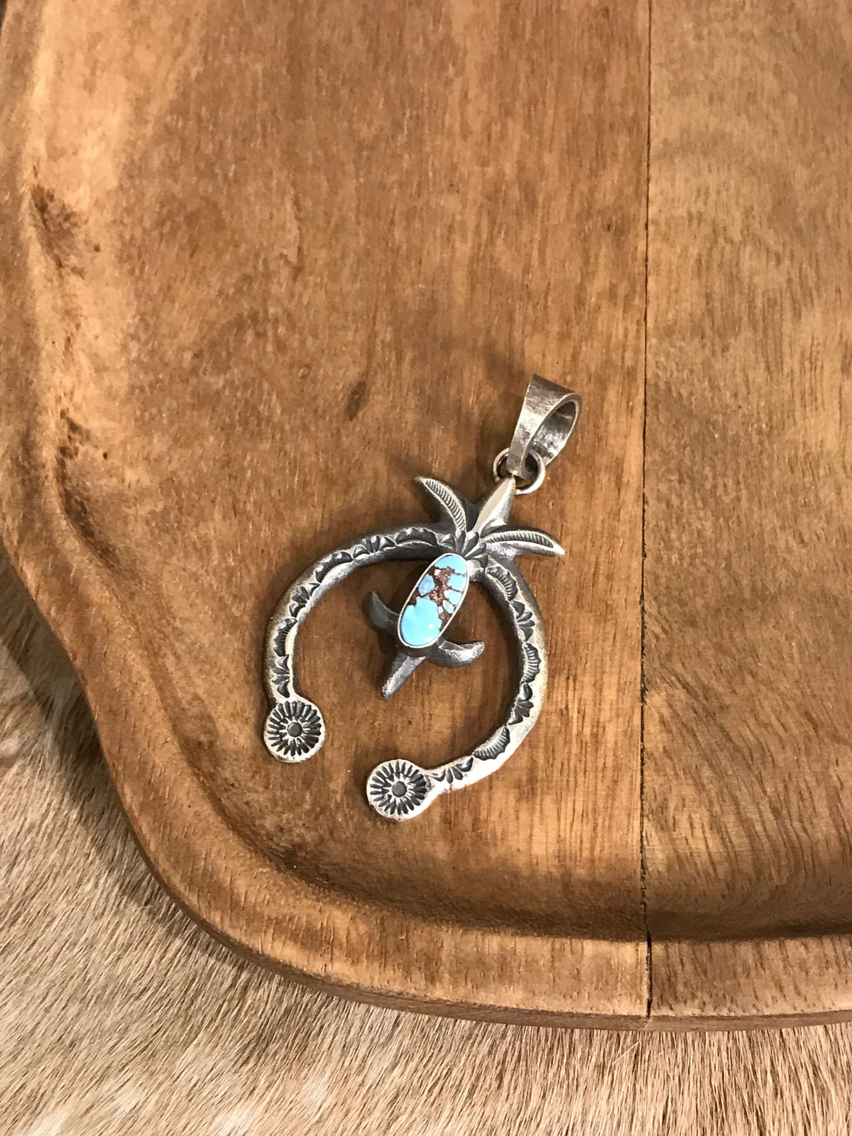 The Sioux Naja Pendant, 23-Pendants-Calli Co., Turquoise and Silver Jewelry, Native American Handmade, Zuni Tribe, Navajo Tribe, Brock Texas