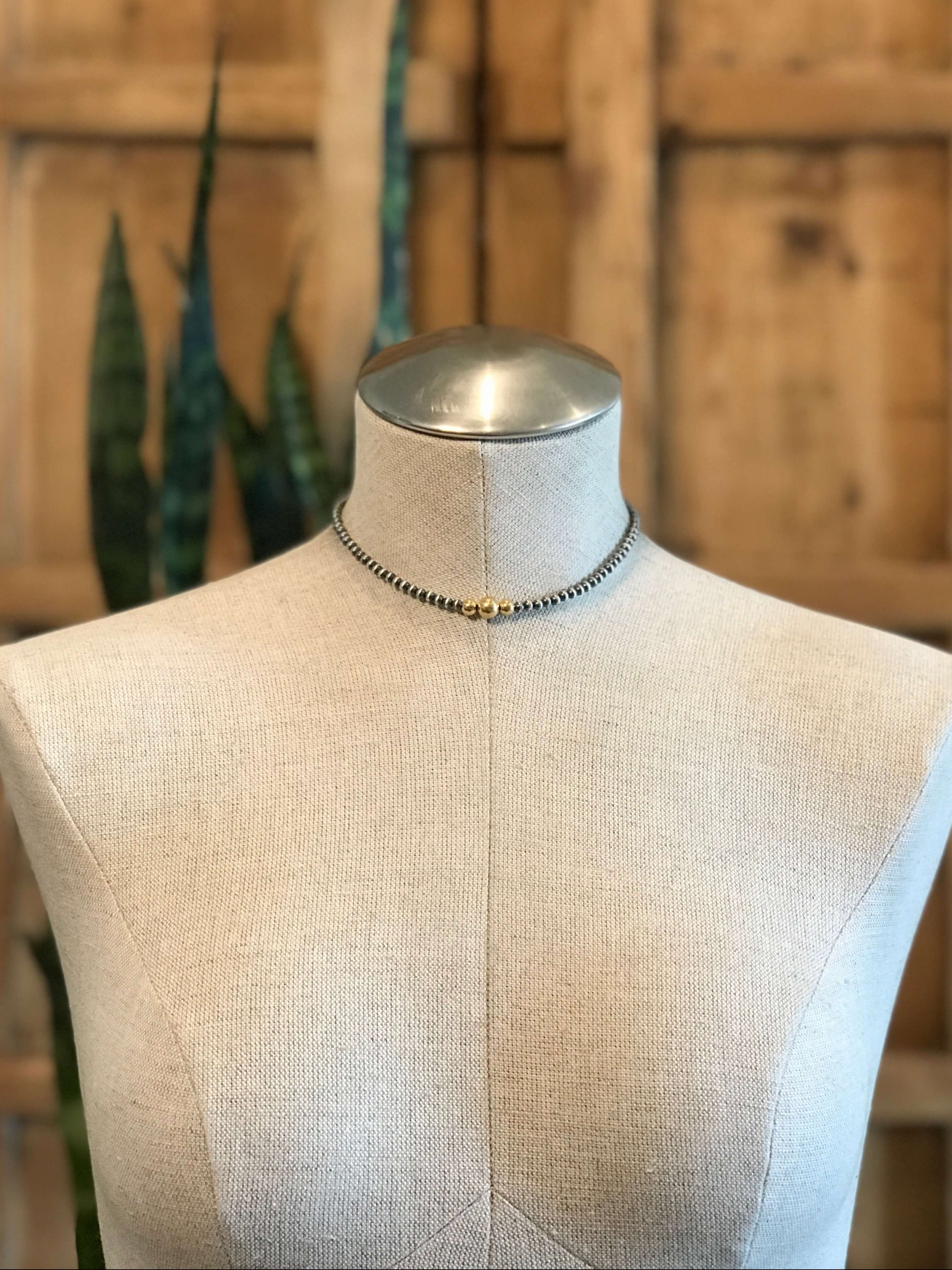 The Merrick Gold + Pearl Necklace-Necklaces-Calli Co., Turquoise and Silver Jewelry, Native American Handmade, Zuni Tribe, Navajo Tribe, Brock Texas
