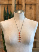 The Arroyo Lariat Necklace in Spiny Oyster, 13-Necklaces-Calli Co., Turquoise and Silver Jewelry, Native American Handmade, Zuni Tribe, Navajo Tribe, Brock Texas