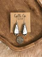 The White Buffalo Dangles, 3-Earrings-Calli Co., Turquoise and Silver Jewelry, Native American Handmade, Zuni Tribe, Navajo Tribe, Brock Texas