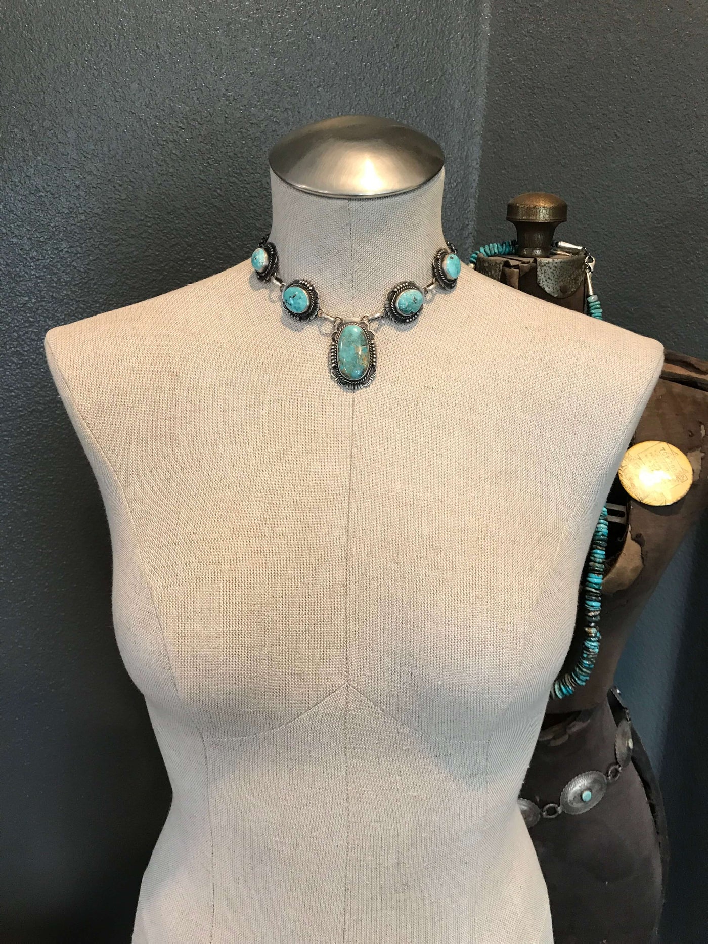 The Marquette Necklace Set-Necklaces-Calli Co., Turquoise and Silver Jewelry, Native American Handmade, Zuni Tribe, Navajo Tribe, Brock Texas