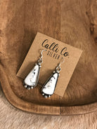 The White Buffalo Dangles, 3-Earrings-Calli Co., Turquoise and Silver Jewelry, Native American Handmade, Zuni Tribe, Navajo Tribe, Brock Texas