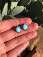 The Golden Hills Studs, 12-Earrings-Calli Co., Turquoise and Silver Jewelry, Native American Handmade, Zuni Tribe, Navajo Tribe, Brock Texas