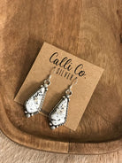 The White Buffalo Dangles, 4-Earrings-Calli Co., Turquoise and Silver Jewelry, Native American Handmade, Zuni Tribe, Navajo Tribe, Brock Texas