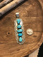 The Kingscliff Turquoise Pendant-Pendants-Calli Co., Turquoise and Silver Jewelry, Native American Handmade, Zuni Tribe, Navajo Tribe, Brock Texas