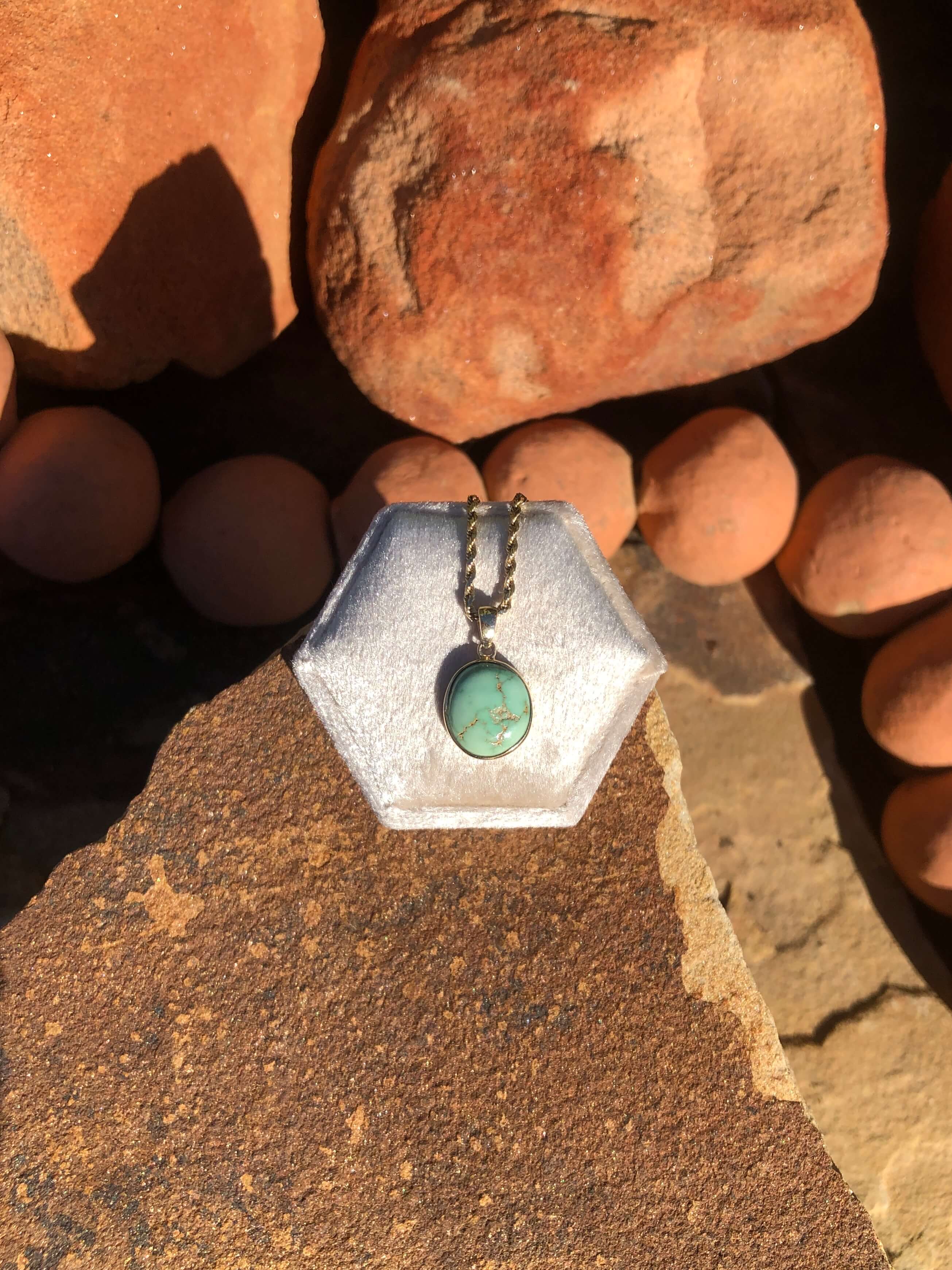 The Nordic 14k and Turquoise Pendant, 5-Pendants-Calli Co., Turquoise and Silver Jewelry, Native American Handmade, Zuni Tribe, Navajo Tribe, Brock Texas