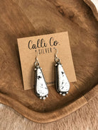 The White Buffalo Dangles, 7-Earrings-Calli Co., Turquoise and Silver Jewelry, Native American Handmade, Zuni Tribe, Navajo Tribe, Brock Texas