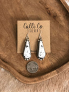 The White Buffalo Dangles, 7-Earrings-Calli Co., Turquoise and Silver Jewelry, Native American Handmade, Zuni Tribe, Navajo Tribe, Brock Texas