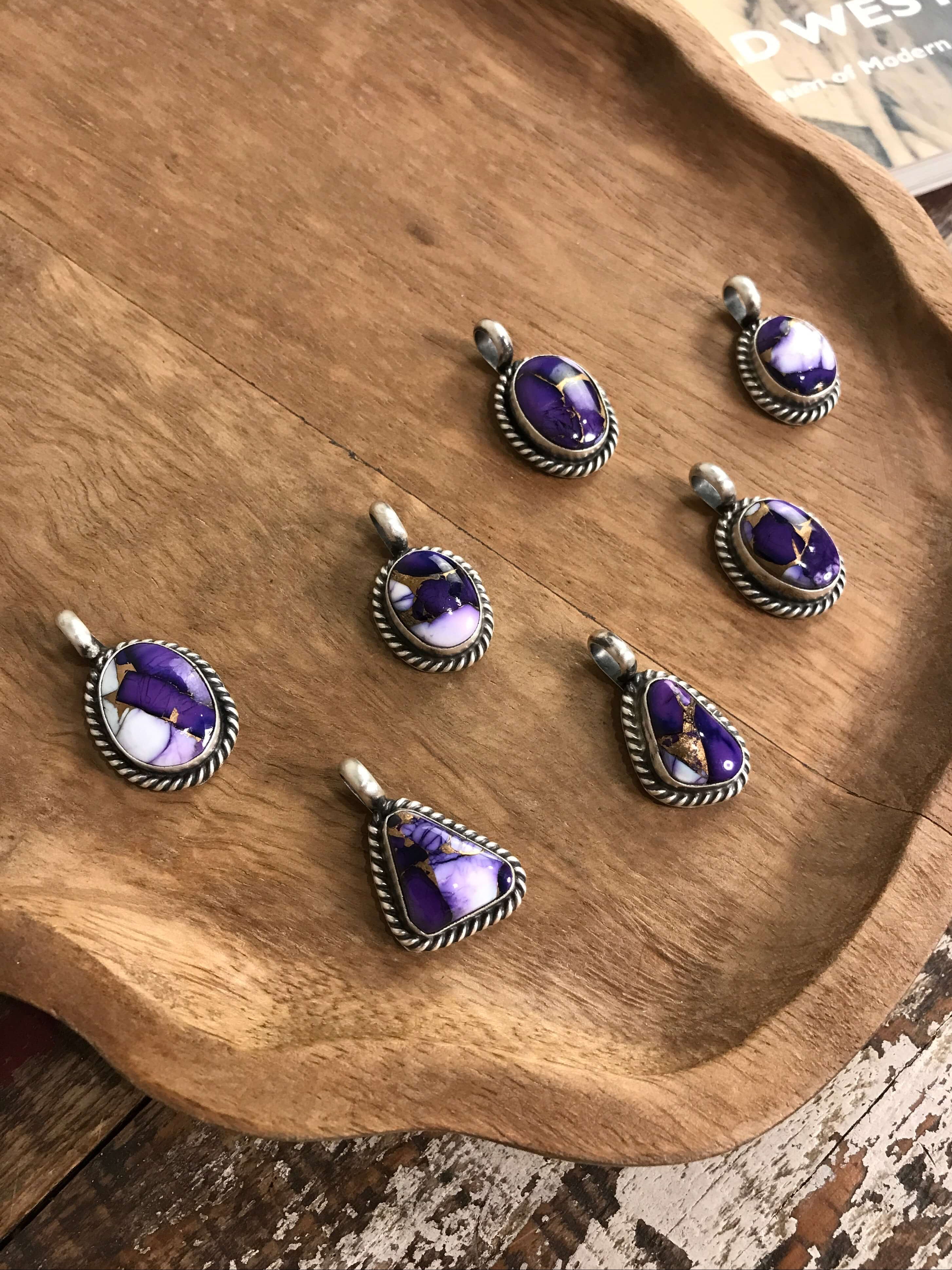 The Everleigh Pendant-Pendants-Calli Co., Turquoise and Silver Jewelry, Native American Handmade, Zuni Tribe, Navajo Tribe, Brock Texas