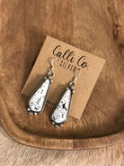 The White Buffalo Dangles, 8-Earrings-Calli Co., Turquoise and Silver Jewelry, Native American Handmade, Zuni Tribe, Navajo Tribe, Brock Texas