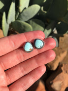 The Golden Hills Studs, 24-Earrings-Calli Co., Turquoise and Silver Jewelry, Native American Handmade, Zuni Tribe, Navajo Tribe, Brock Texas