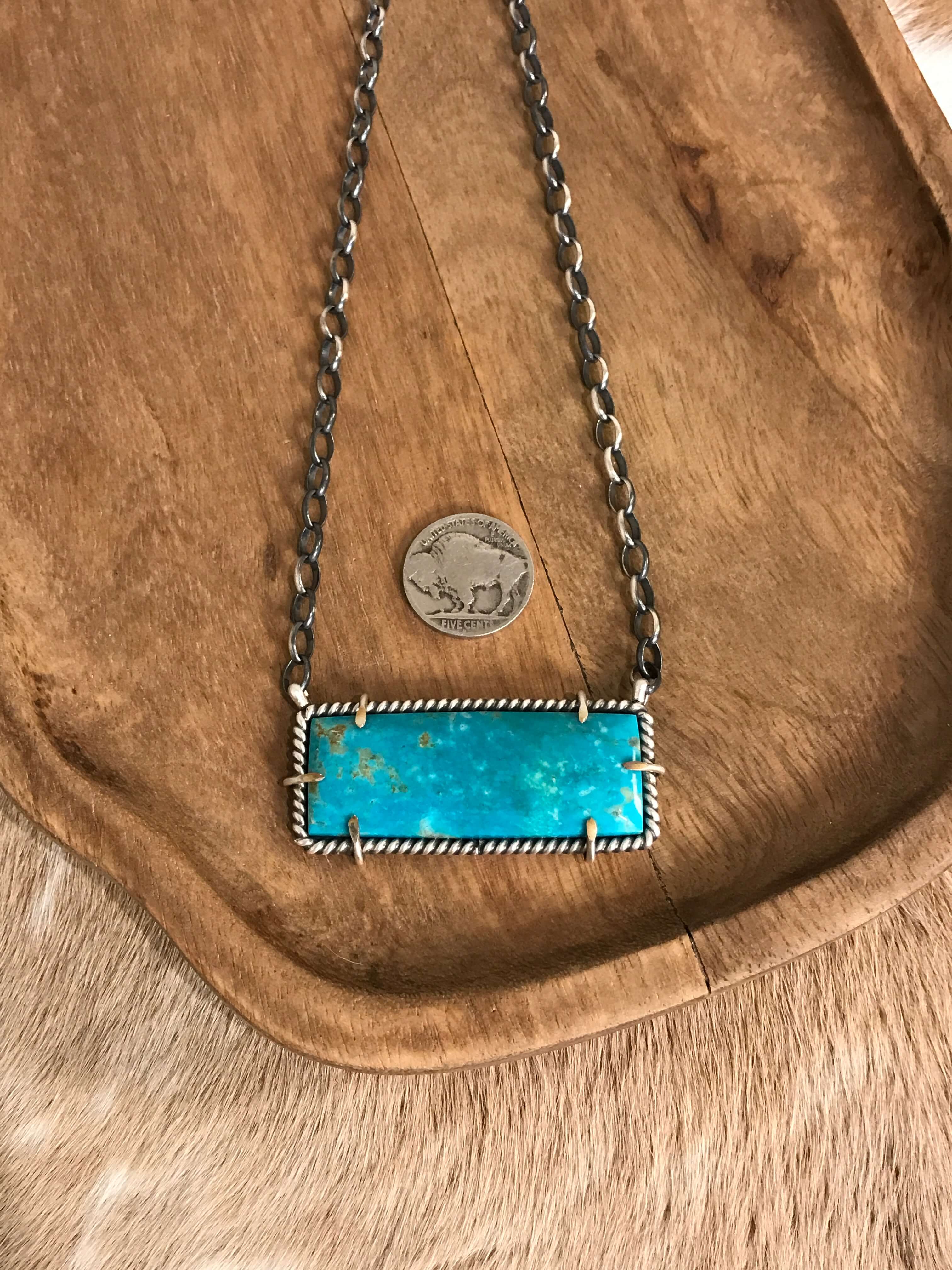 The Bromley Necklace, 1-Necklaces-Calli Co., Turquoise and Silver Jewelry, Native American Handmade, Zuni Tribe, Navajo Tribe, Brock Texas