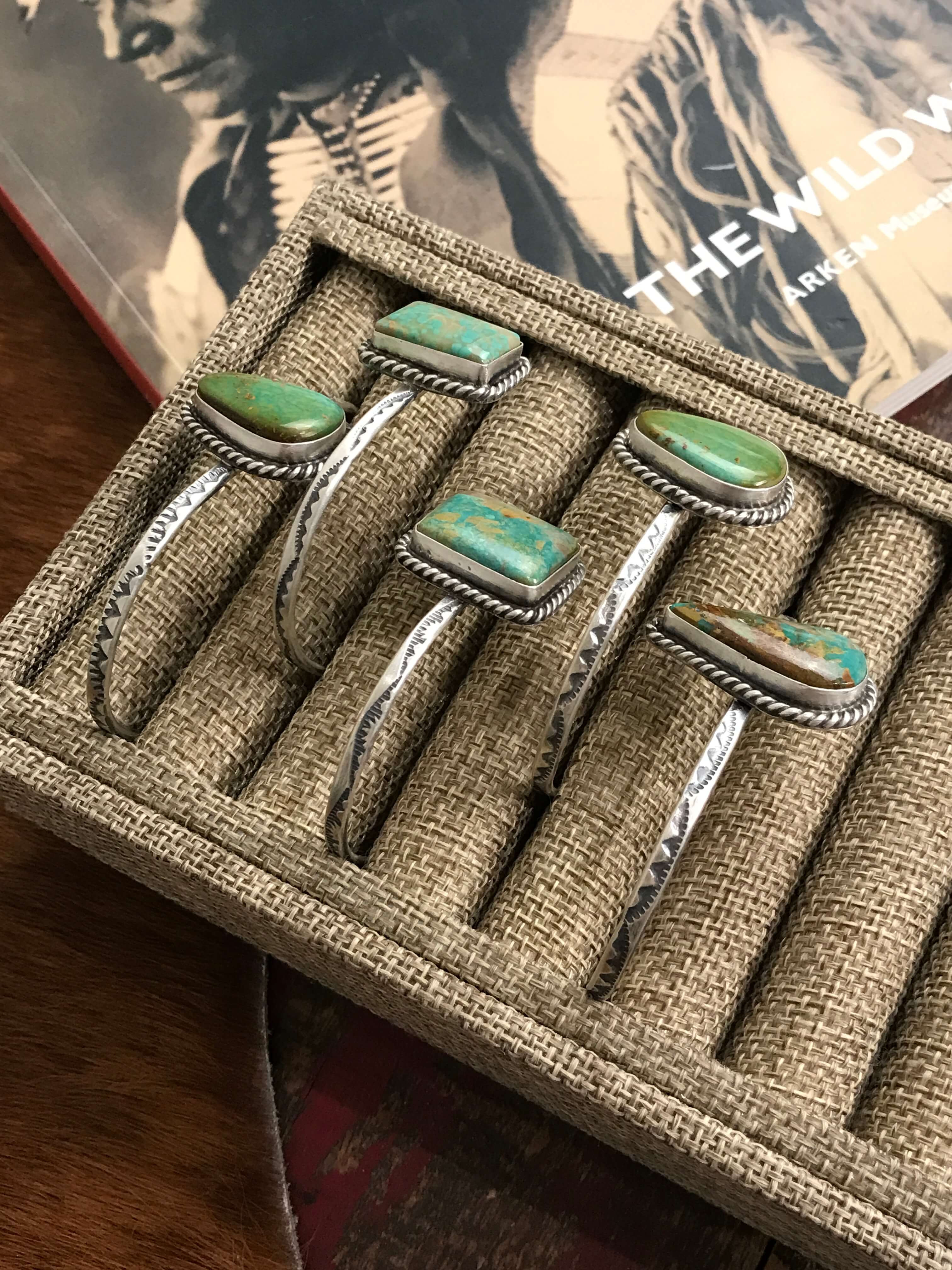 The Taos Cuffs-Bracelets & Cuffs-Calli Co., Turquoise and Silver Jewelry, Native American Handmade, Zuni Tribe, Navajo Tribe, Brock Texas