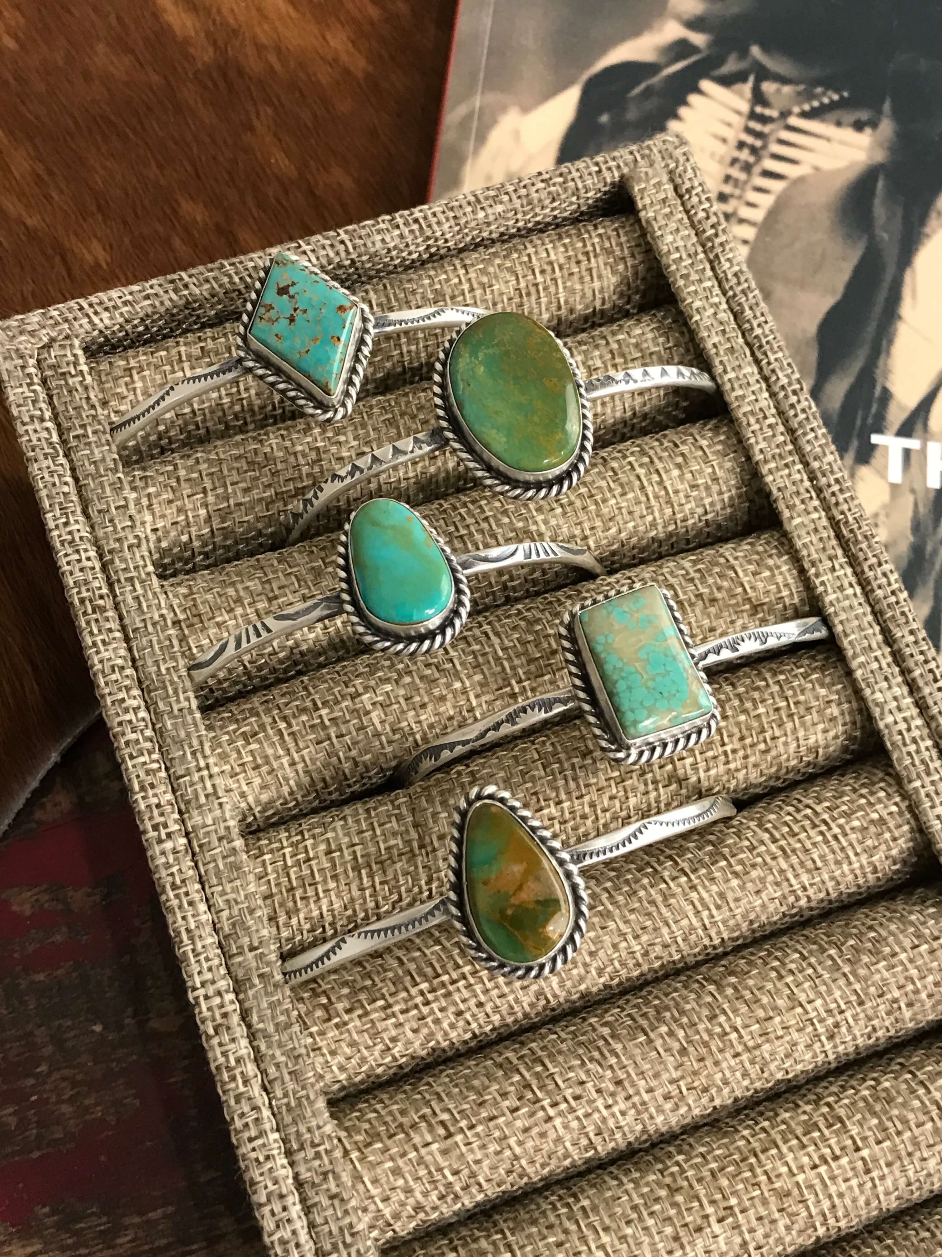 The Taos Cuffs-Bracelets & Cuffs-Calli Co., Turquoise and Silver Jewelry, Native American Handmade, Zuni Tribe, Navajo Tribe, Brock Texas