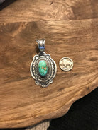 The Encinitas Concho Pendant, 2-Pendants-Calli Co., Turquoise and Silver Jewelry, Native American Handmade, Zuni Tribe, Navajo Tribe, Brock Texas