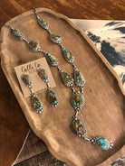 The Hemphill Lariat Necklace Set-Necklaces-Calli Co., Turquoise and Silver Jewelry, Native American Handmade, Zuni Tribe, Navajo Tribe, Brock Texas