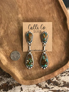 The Hemphill Lariat Necklace Set-Necklaces-Calli Co., Turquoise and Silver Jewelry, Native American Handmade, Zuni Tribe, Navajo Tribe, Brock Texas