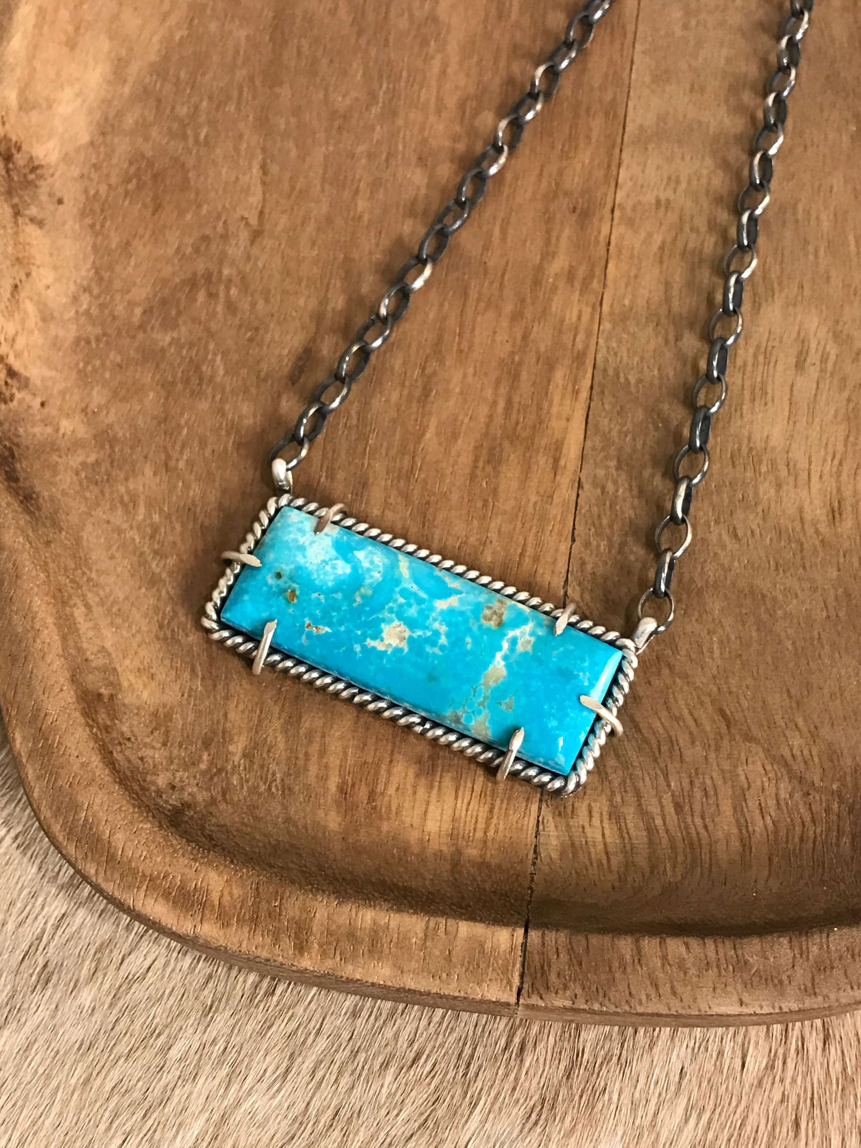 The Bromley Necklace, 4-Necklaces-Calli Co., Turquoise and Silver Jewelry, Native American Handmade, Zuni Tribe, Navajo Tribe, Brock Texas