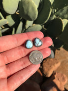 The Golden Hills Studs, 2-Earrings-Calli Co., Turquoise and Silver Jewelry, Native American Handmade, Zuni Tribe, Navajo Tribe, Brock Texas