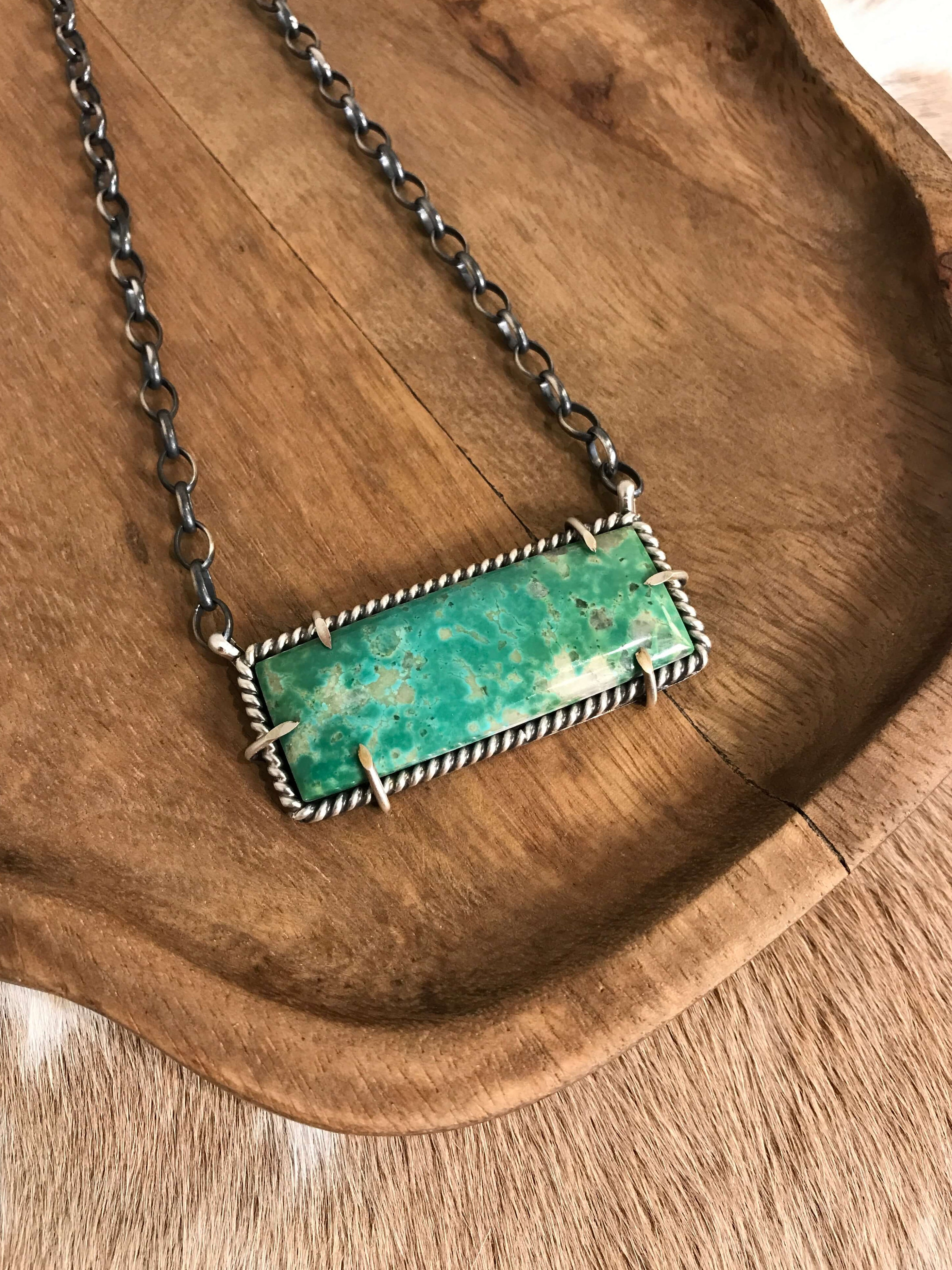 The Bromley Necklace, 5-Necklaces-Calli Co., Turquoise and Silver Jewelry, Native American Handmade, Zuni Tribe, Navajo Tribe, Brock Texas