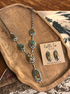 The Hartley Lariat Necklace Set-Necklaces-Calli Co., Turquoise and Silver Jewelry, Native American Handmade, Zuni Tribe, Navajo Tribe, Brock Texas