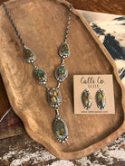 The Hartley Lariat Necklace Set-Necklaces-Calli Co., Turquoise and Silver Jewelry, Native American Handmade, Zuni Tribe, Navajo Tribe, Brock Texas