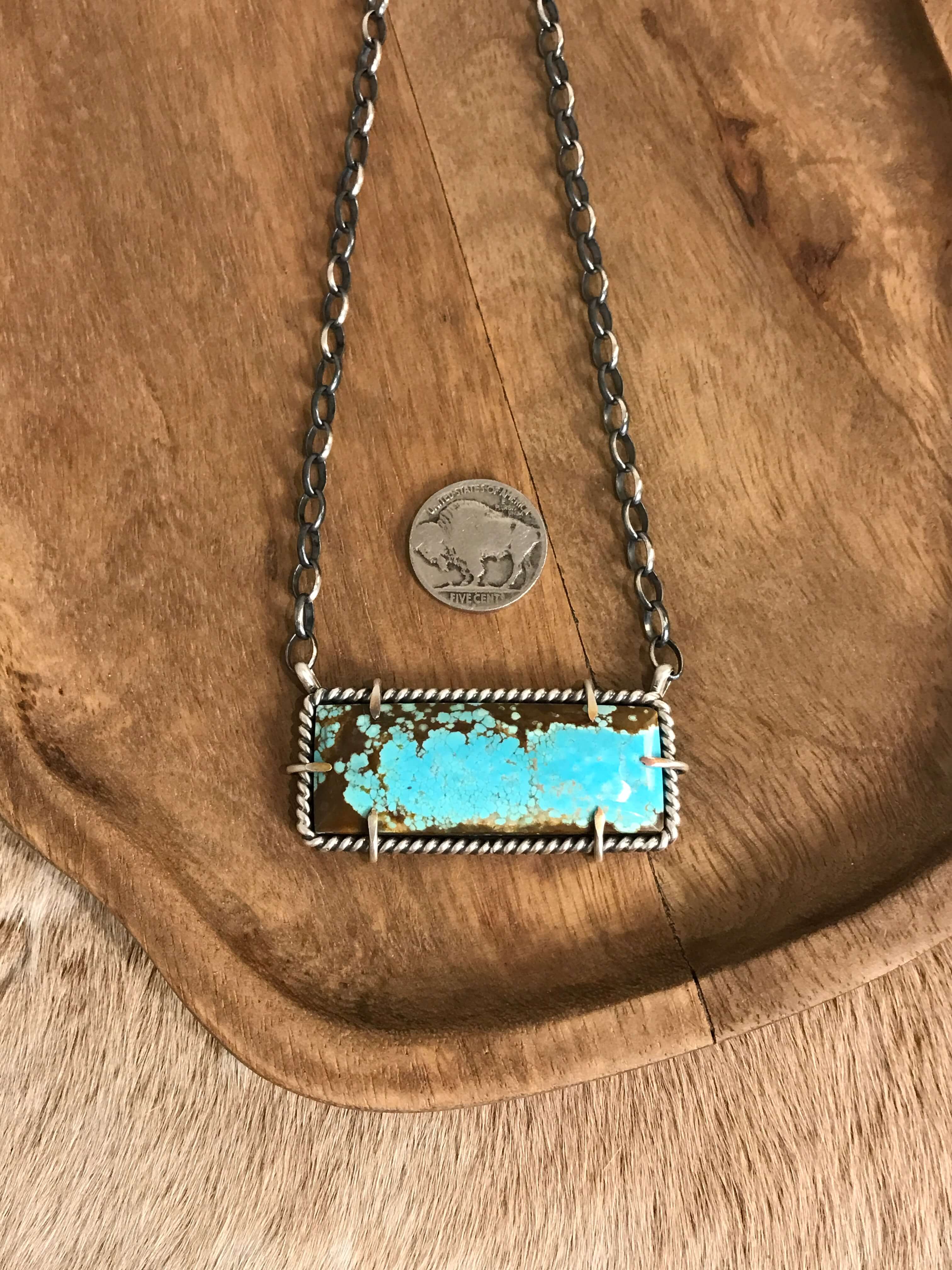The Bromley Necklace, 6-Necklaces-Calli Co., Turquoise and Silver Jewelry, Native American Handmade, Zuni Tribe, Navajo Tribe, Brock Texas